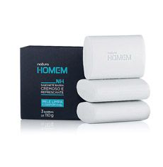 Sabonete em barra cremoso e refrescante natura homem